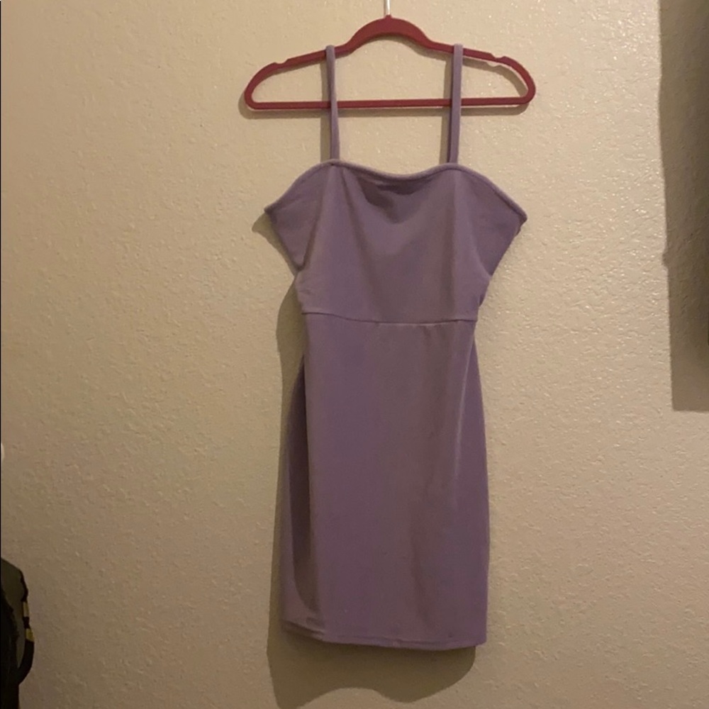 Purple Corduroy Layered Dress